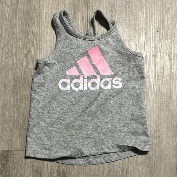 Adidas Kids Gray and Pink Tank Top - Picture 1 of 1